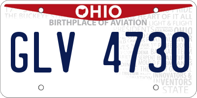 OH license plate GLV4730