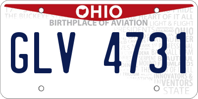 OH license plate GLV4731