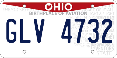 OH license plate GLV4732