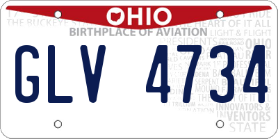OH license plate GLV4734