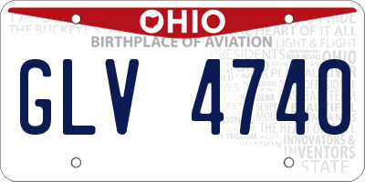 OH license plate GLV4740