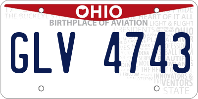 OH license plate GLV4743
