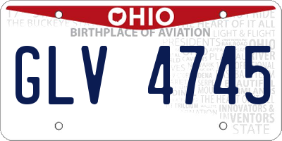 OH license plate GLV4745