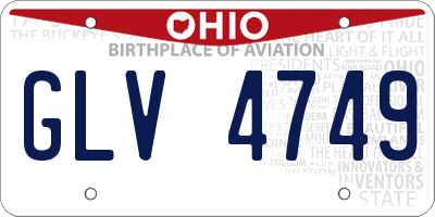OH license plate GLV4749