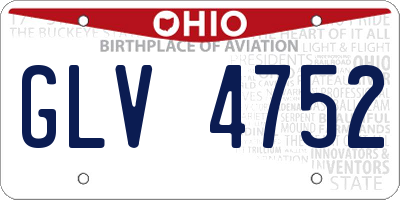 OH license plate GLV4752