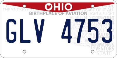 OH license plate GLV4753