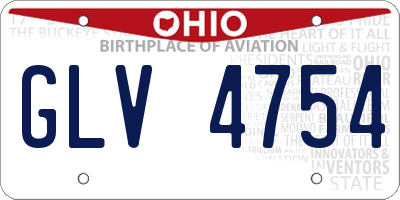 OH license plate GLV4754