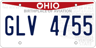 OH license plate GLV4755