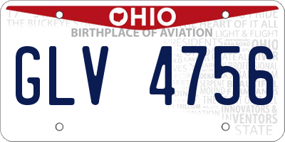 OH license plate GLV4756