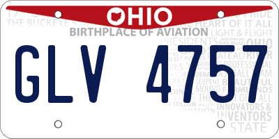 OH license plate GLV4757