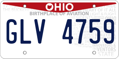 OH license plate GLV4759