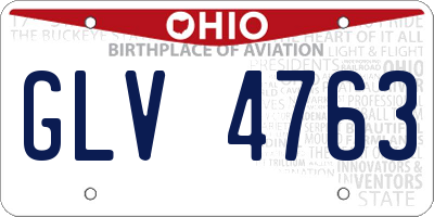 OH license plate GLV4763