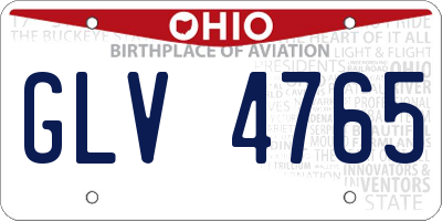 OH license plate GLV4765
