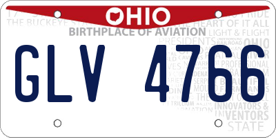OH license plate GLV4766