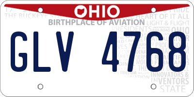 OH license plate GLV4768