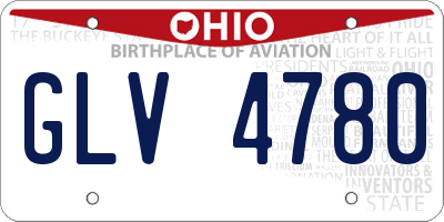 OH license plate GLV4780