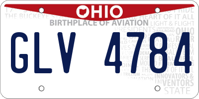 OH license plate GLV4784