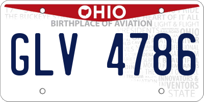 OH license plate GLV4786
