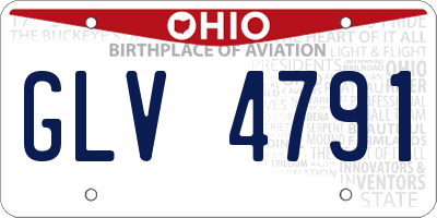 OH license plate GLV4791