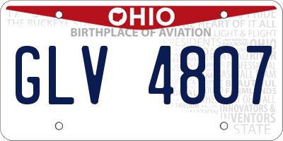 OH license plate GLV4807