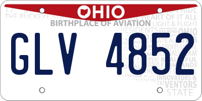 OH license plate GLV4852