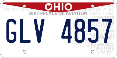 OH license plate GLV4857