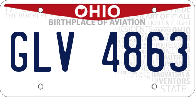OH license plate GLV4863