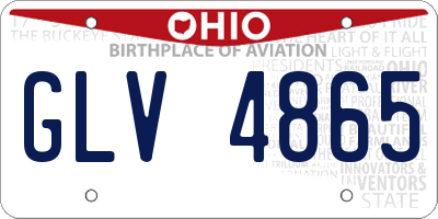 OH license plate GLV4865