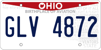 OH license plate GLV4872