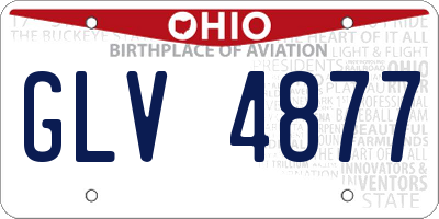 OH license plate GLV4877