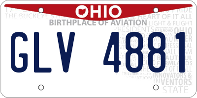 OH license plate GLV4881