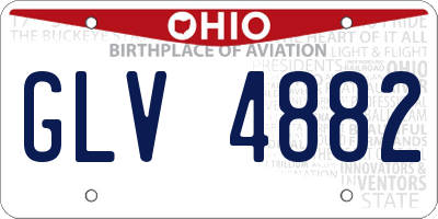 OH license plate GLV4882