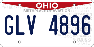 OH license plate GLV4896