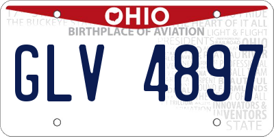 OH license plate GLV4897