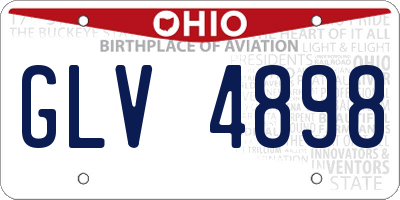 OH license plate GLV4898