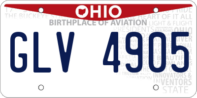 OH license plate GLV4905