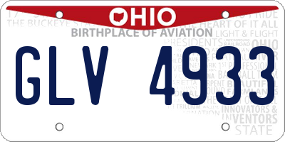 OH license plate GLV4933