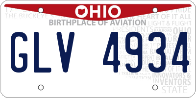OH license plate GLV4934