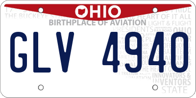 OH license plate GLV4940