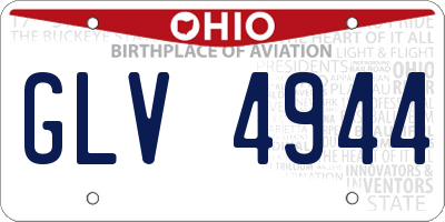 OH license plate GLV4944