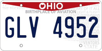 OH license plate GLV4952
