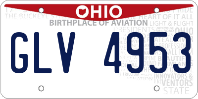OH license plate GLV4953