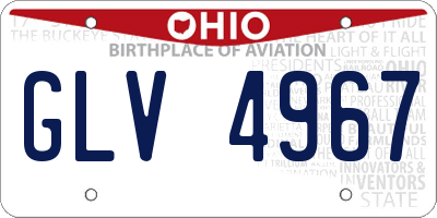 OH license plate GLV4967