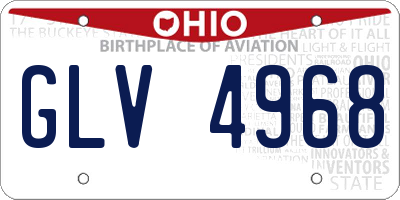 OH license plate GLV4968