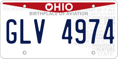 OH license plate GLV4974