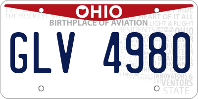 OH license plate GLV4980