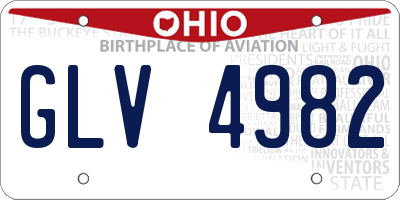 OH license plate GLV4982