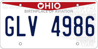 OH license plate GLV4986