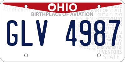 OH license plate GLV4987