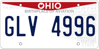 OH license plate GLV4996
